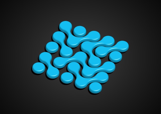 Tecnología conexión diseño de logotipo 3D transición de fluidos signo integración símbolo abstracto vector