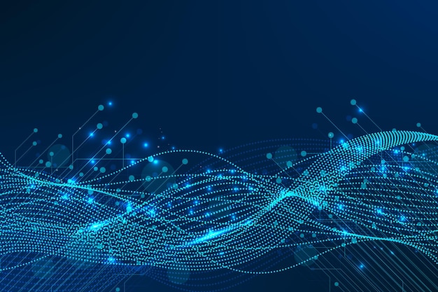 Tecnología de conexión de línea de puntos Internet fondo vectorial de grandes datos