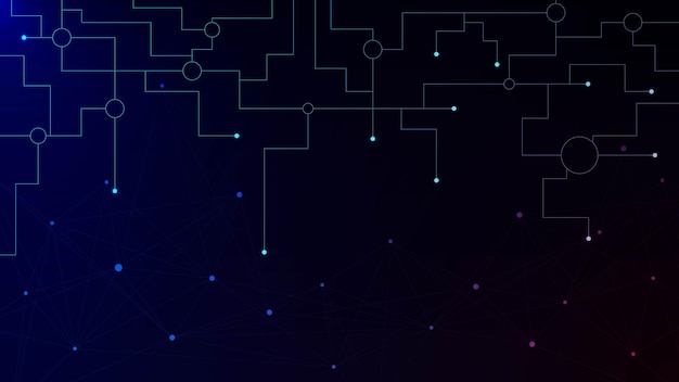 Tecnología de conexión de red abstracta con puntos y líneas conectados Concepto de visualización de big data