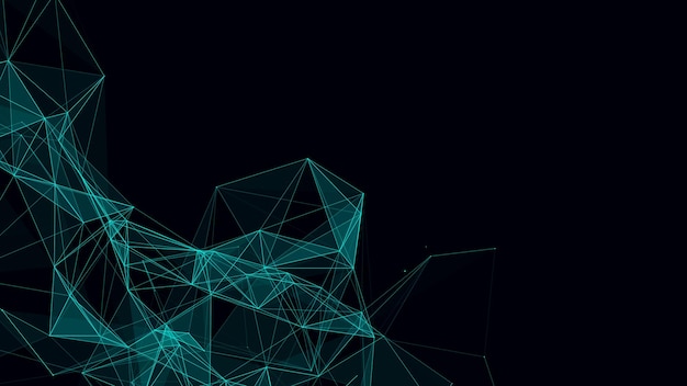 Tecnología conexión de red inteligencia artificial diseño de negocios vectorial abstracto redes neuronales de cuadrícula futuristas movimiento grandes datos en el espacio fondo de seguridad cibernética virtual