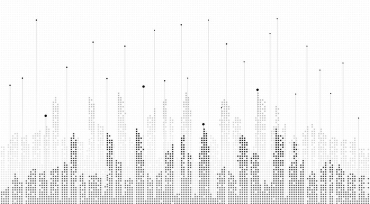 Tecnología de construcción de fondo digital de la ciudad inteligente arquitectura futurista