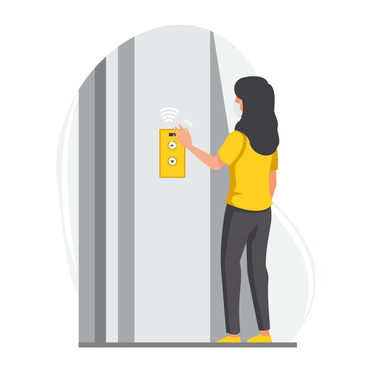 Vector tecnología sin contacto untact en la vida cotidiana