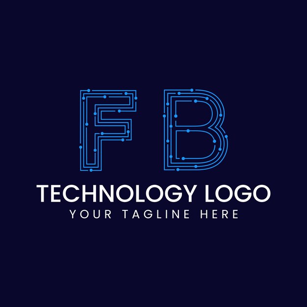 Tecnología Contorno Letra de fuente con puntos y líneas