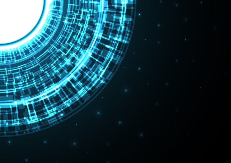 Vector tecnología cyber resumen círculo fondo