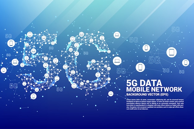 Tecnología de datos 5G desde el icono del dispositivo