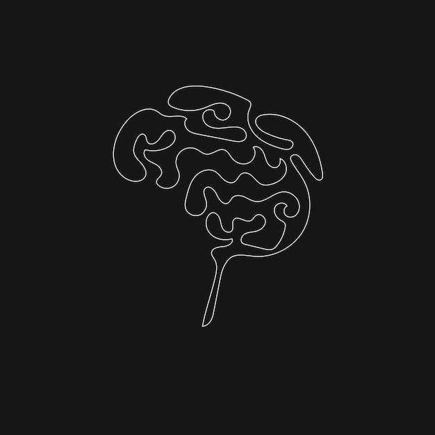 Una tecnología de dibujo vectorial de ilustración lineal cerebro ai ar vr auricular de aprendizaje automático