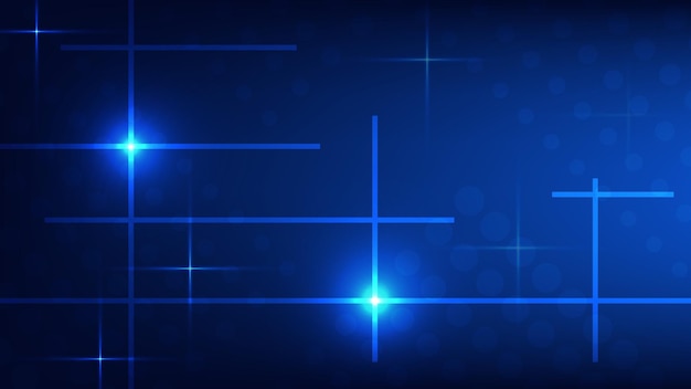 Tecnología digital de alta tecnología y fondo de comunicación futurista con iluminación azul y de línea