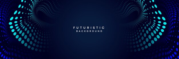 Tecnología digital azul oscuro estandarte gradiente web fondo medio tono marco de círculo telón de fondo geométrico