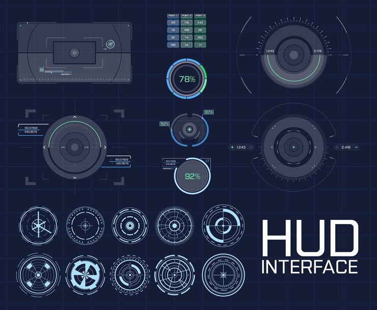 Tecnología digital de círculo abstracto UIUX HUD futurista FUI interfaz virtual llamadas a los títulos y