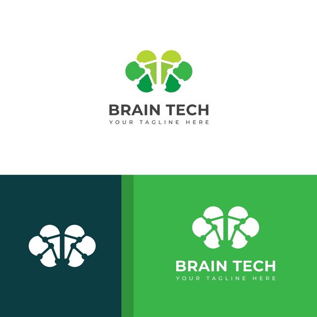 Tecnología digital creativa Vector cerebral Logotipo