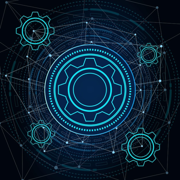 tecnología digital e ingeniería concepto de telecomunicaciones digitales Hitechfuturistic technology background vector illustration