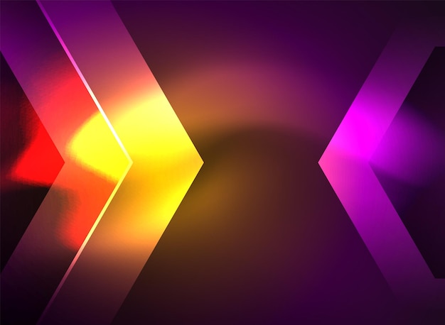 Tecnología digital flechas brillantes fondo abstracto geométrico moderno con efectos de luz y lugar para su mensaje