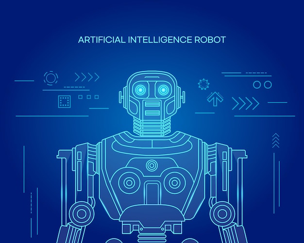 Tecnología digital Inteligencia artificial Robot virtual