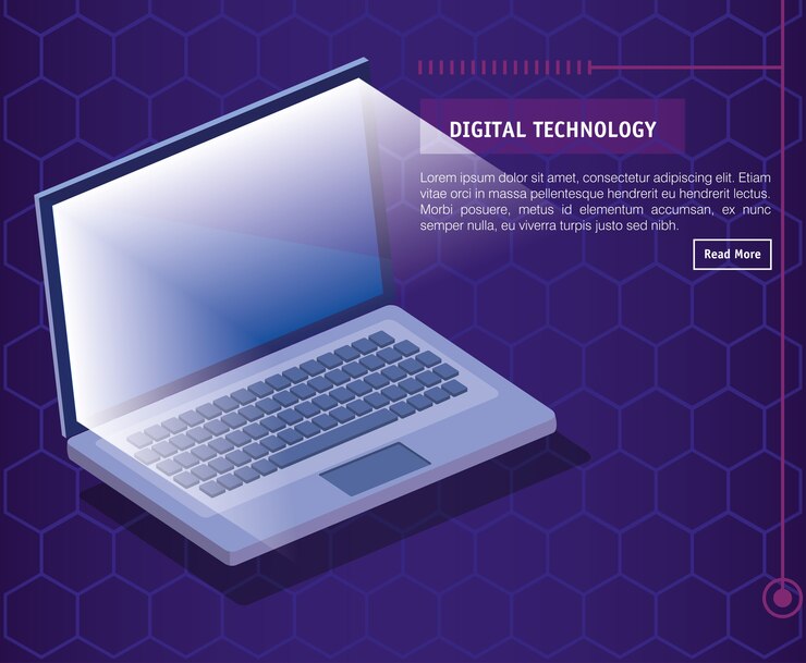 Vector tecnología digital portátil isométrica