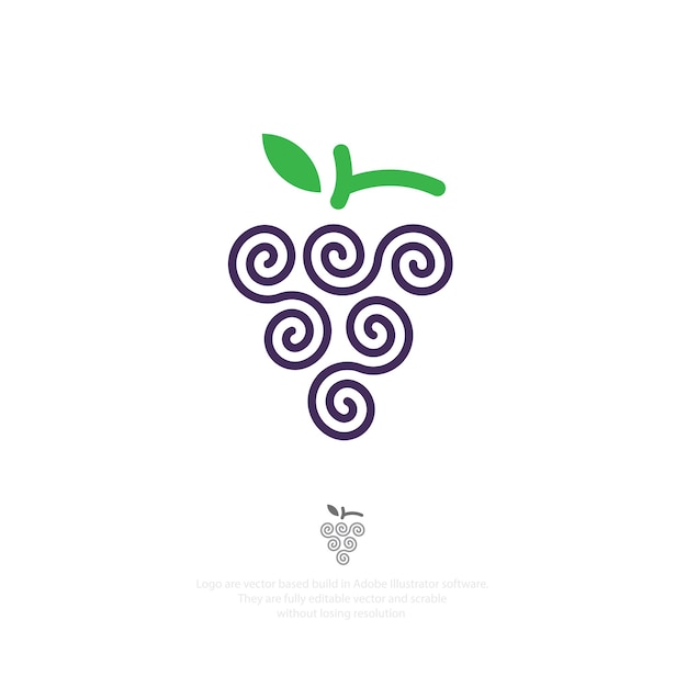 Tecnología de diseño de logotipo minimalista Grape Spiral y muchas empresas creativas