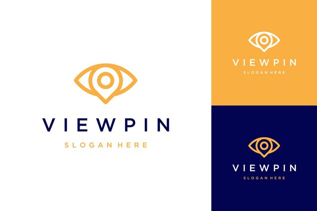 Tecnología de diseño de logotipos o pines con ojos.