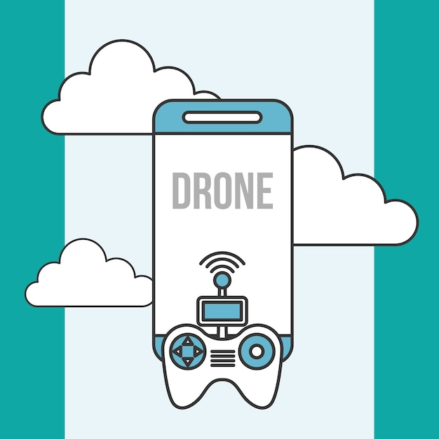 tecnología de drones controlador de teléfono inteligente digital