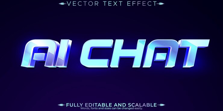 Vector tecnología editable de efecto de texto de inteligencia artificial y estilo de texto científico