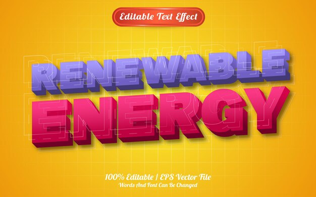 Tecnología de efecto de texto de energía renovable temática.