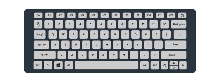 Vector tecnología electrónica moderna el teclado dispositivo con botones para escribir y controlar en vector