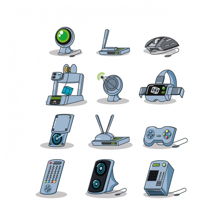Vector tecnología de equipos establece gadgets