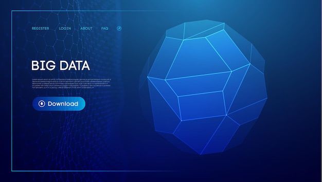 Tecnología esfera d azul big data fondo alambre malla proteger globo