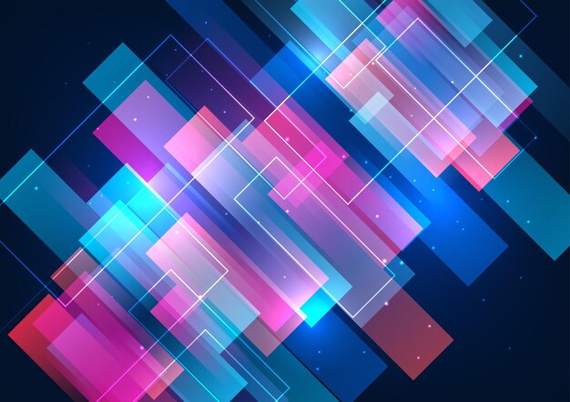 Tecnología de fondo abstracta Cuadrados geométricos dispuestos uno encima del otro