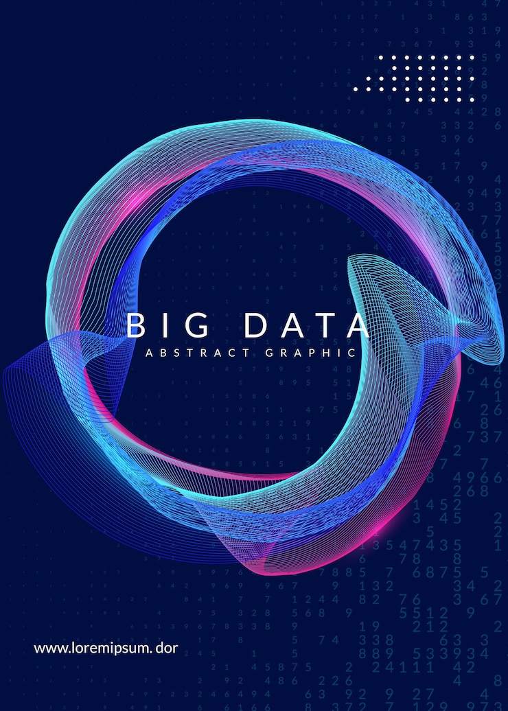 Vector tecnología de fondo de big data para visualización artificial en