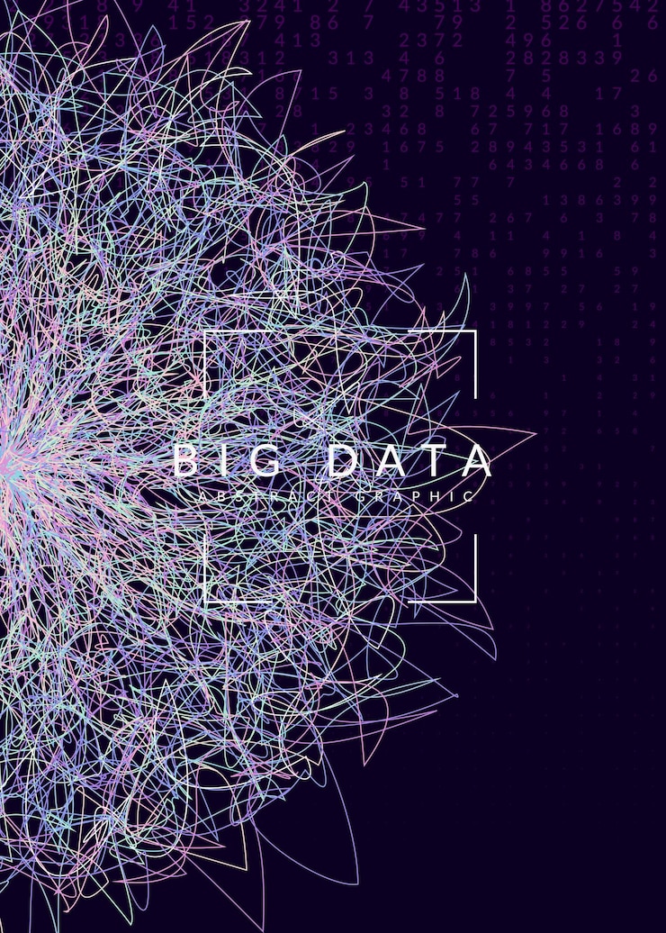 Vector tecnología de fondo de big data para visualización artificial en