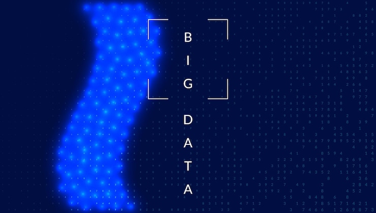 Vector tecnología de fondo de big data para visualización artificial en