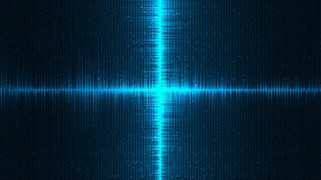 Vector tecnología de fondo de onda de sonido digital y diagrama de onda de terremoto