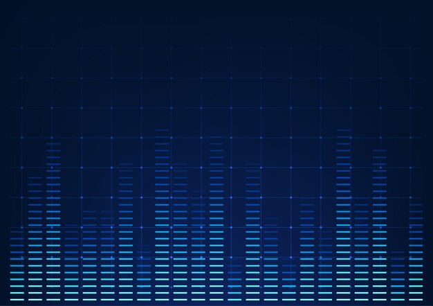 Tecnología de fondo de ondas sonoras con ondas de estilo digital que transmiten una transmisión de sonido precisa