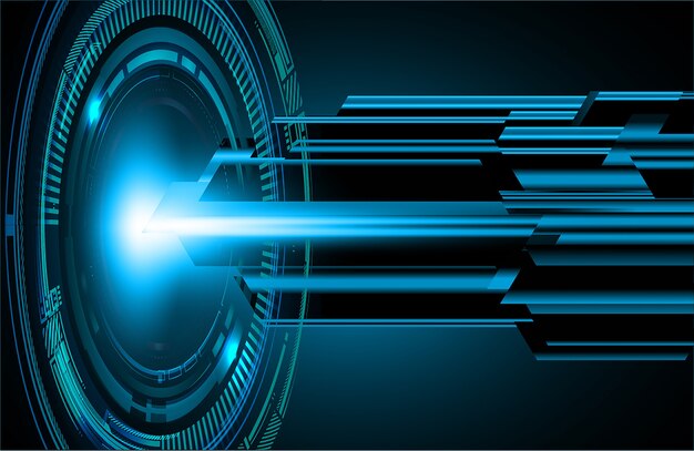 Tecnología futura de circuito binario, fondo de concepto de seguridad cibernética azul