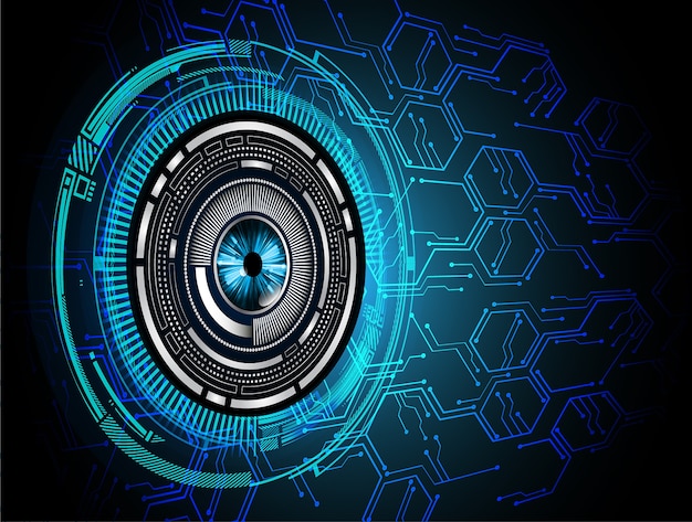 Tecnología futura del circuito de cyber del ojo azul
