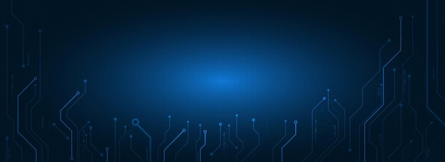 Tecnología futurista de procesamiento de placas de circuitos brillantes de fondo