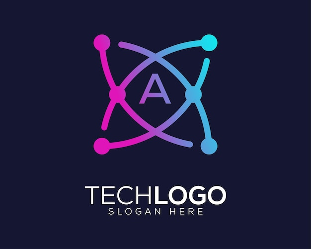 tecnología gradian color letra un logotipo