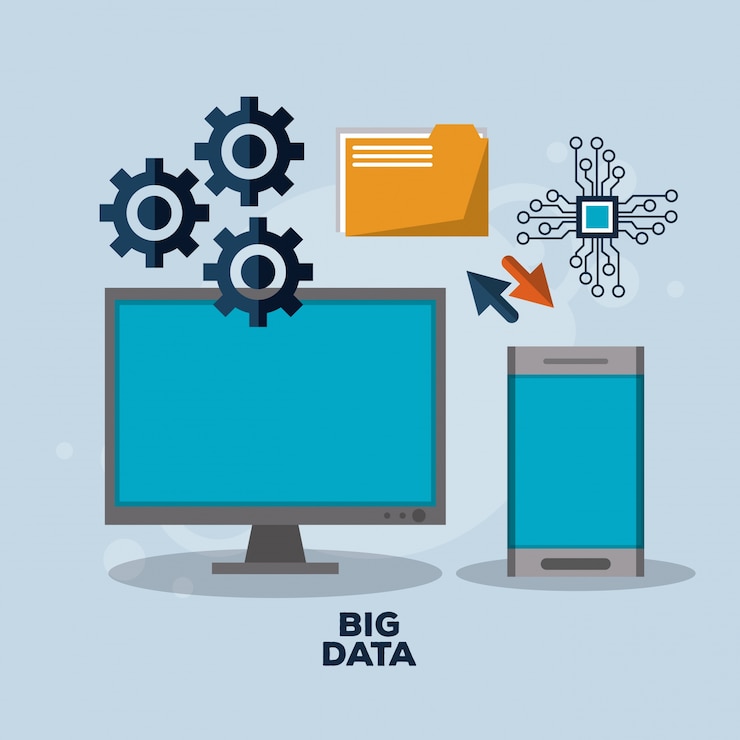 Vector tecnología de los grandes datos