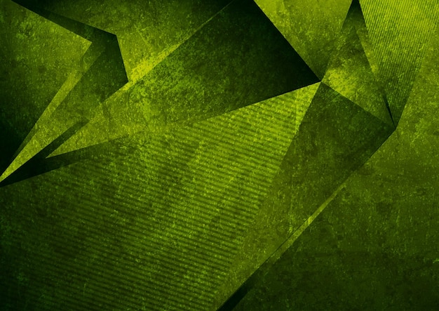 Tecnología grunge verde oscuro bajo fondo poli abstracto