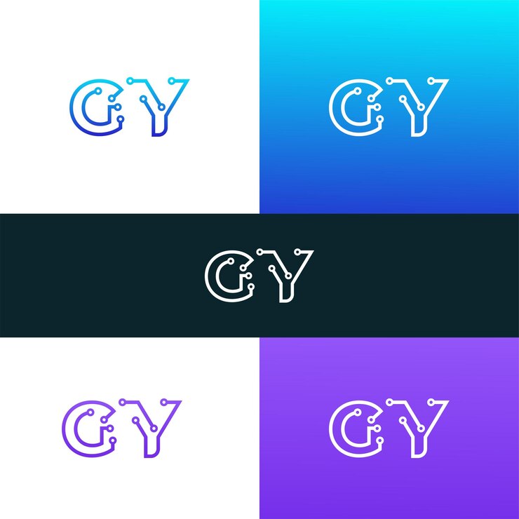 Vector tecnología gy logotipo de la letra yg
