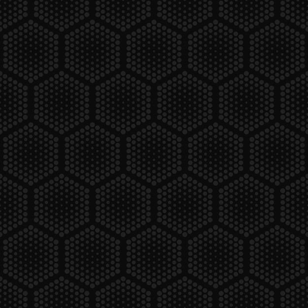 Tecnología de hexágonos de semitono Patrón transparente repetitivo oscuro