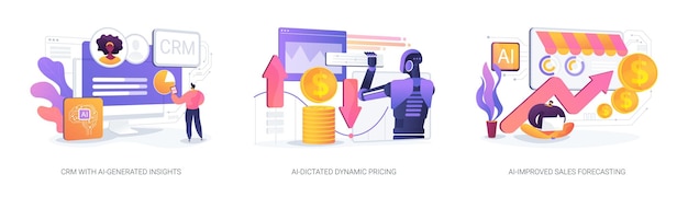 Tecnología de IA en ventas ilustraciones vectoriales de conceptos abstractos