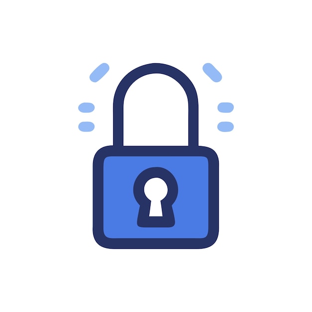 Tecnología de icono de bloqueo de seguridad y vector de privacidad para sitios web de interfaz de usuario y aplicaciones móviles