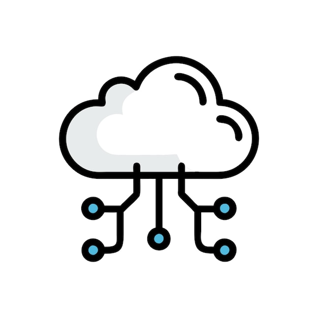 Tecnología de íconos de computación en nube y vector de dispositivos para sitios web de interfaz de usuario y aplicaciones móviles