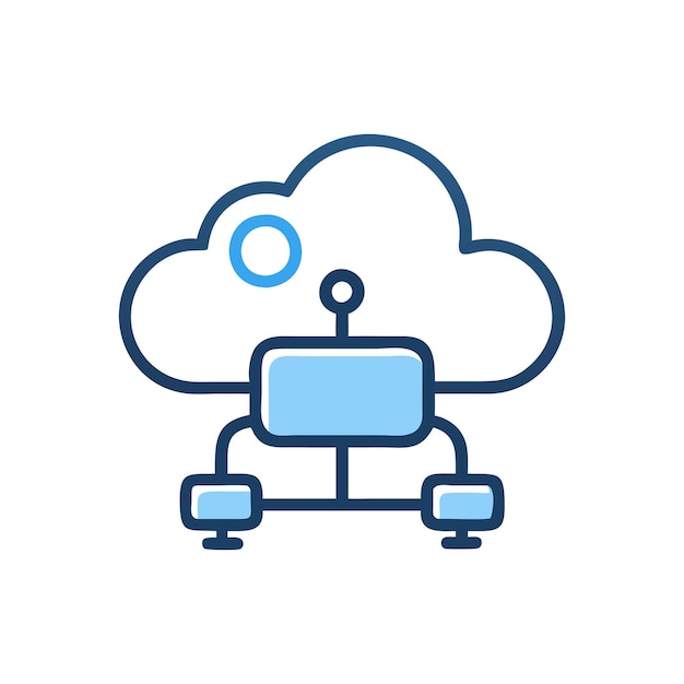 Tecnología de íconos de computación en nube y vector de dispositivos para sitios web de interfaz de usuario y aplicaciones móviles