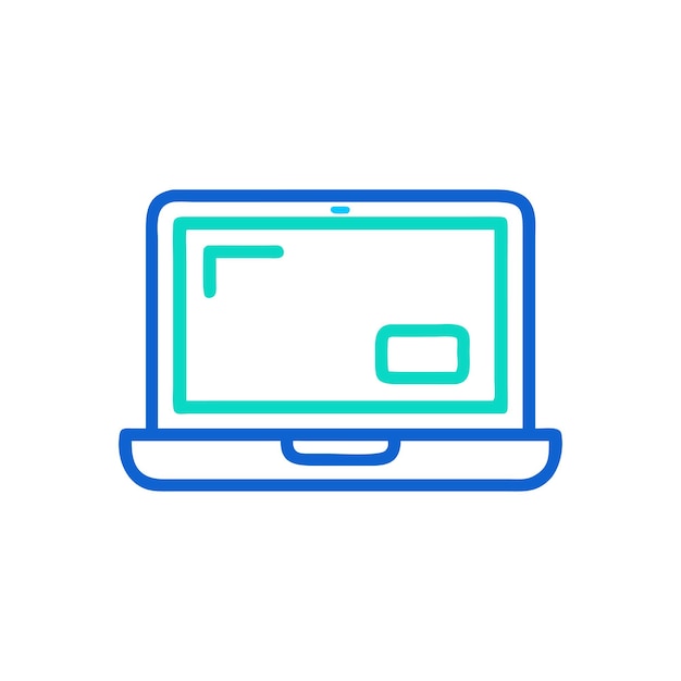 Tecnología de íconos de portátiles y vector de dispositivos para sitios web de interfaz de usuario y aplicaciones móviles