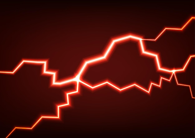 Tecnología de iluminación trueno rojo fondo de chispa eléctrica