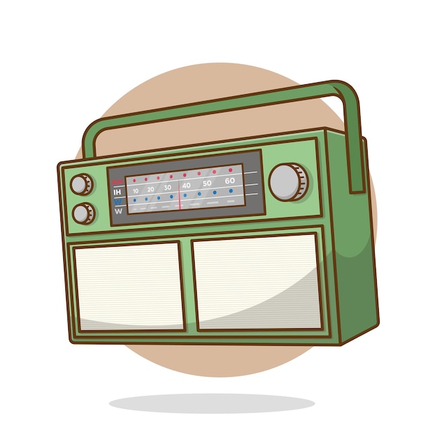 Vector tecnología de ilustración de icono vectorial de dibujos animados de radio icono de música