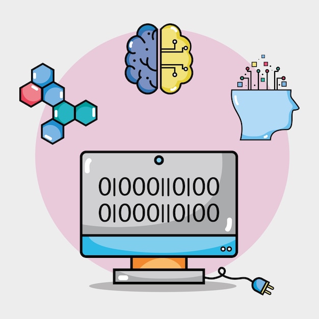 tecnología informática con código de circuitos