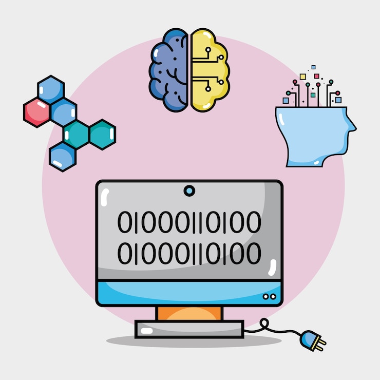 Vector tecnología informática con código de circuitos