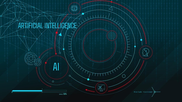 La tecnología informática de inteligencia artificial se utiliza para crear infografías virtuales.